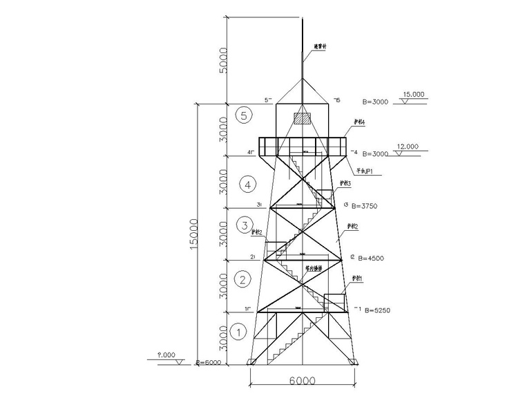 15 meters observation tower steel structure map_1